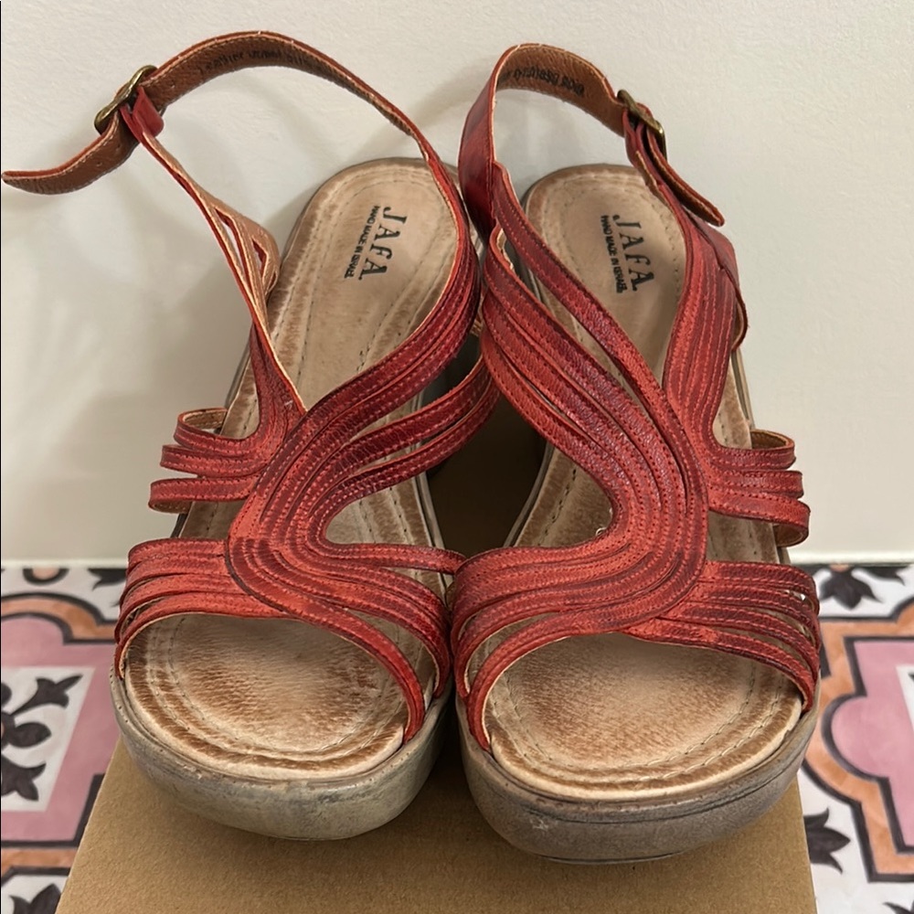 JAFA Red Wedge Sandals